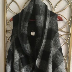 Check long wool Vest!!